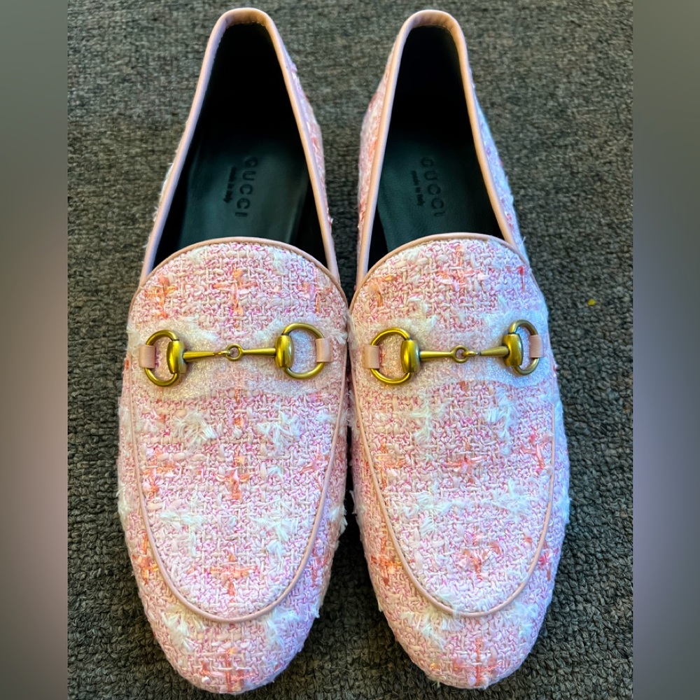 Gucci Tweed Loafers (Pink sz 36)